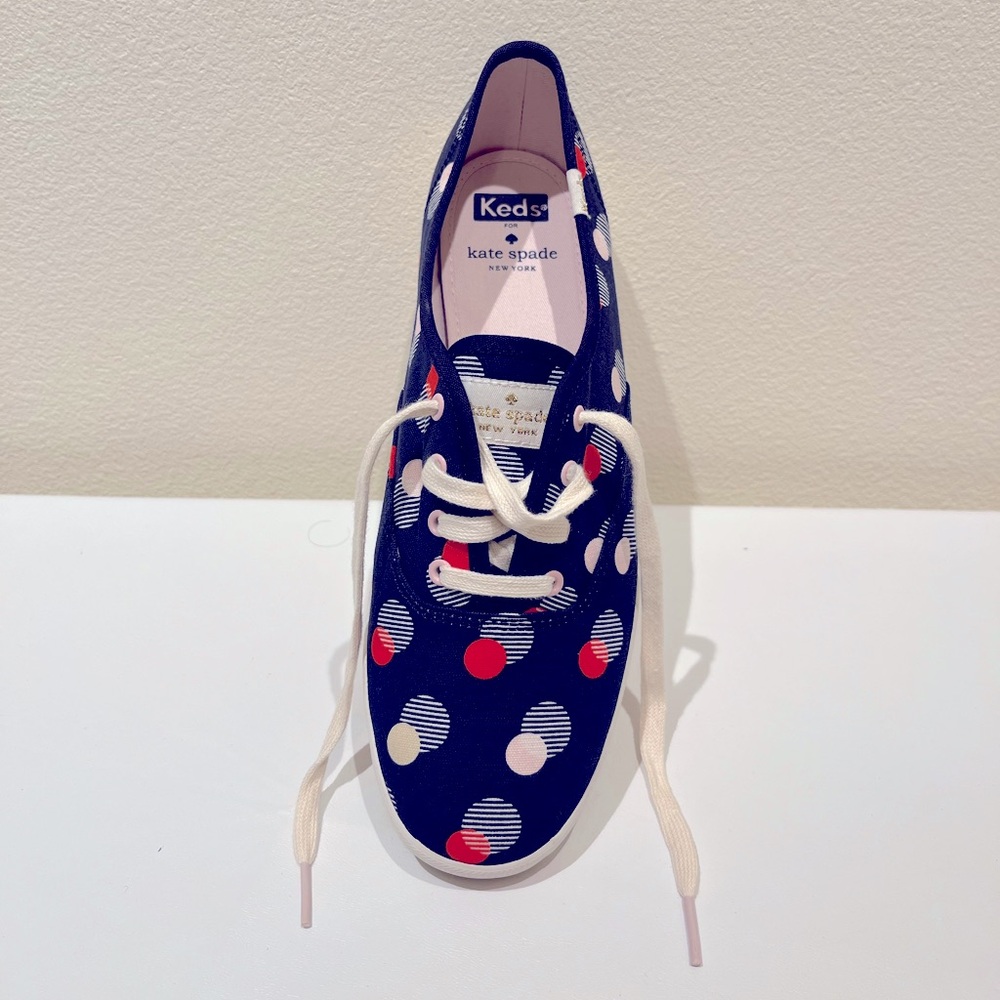 Keds x KATE SPADE Navy Polka Dot Sneakers NEW - Picture 3 of 9